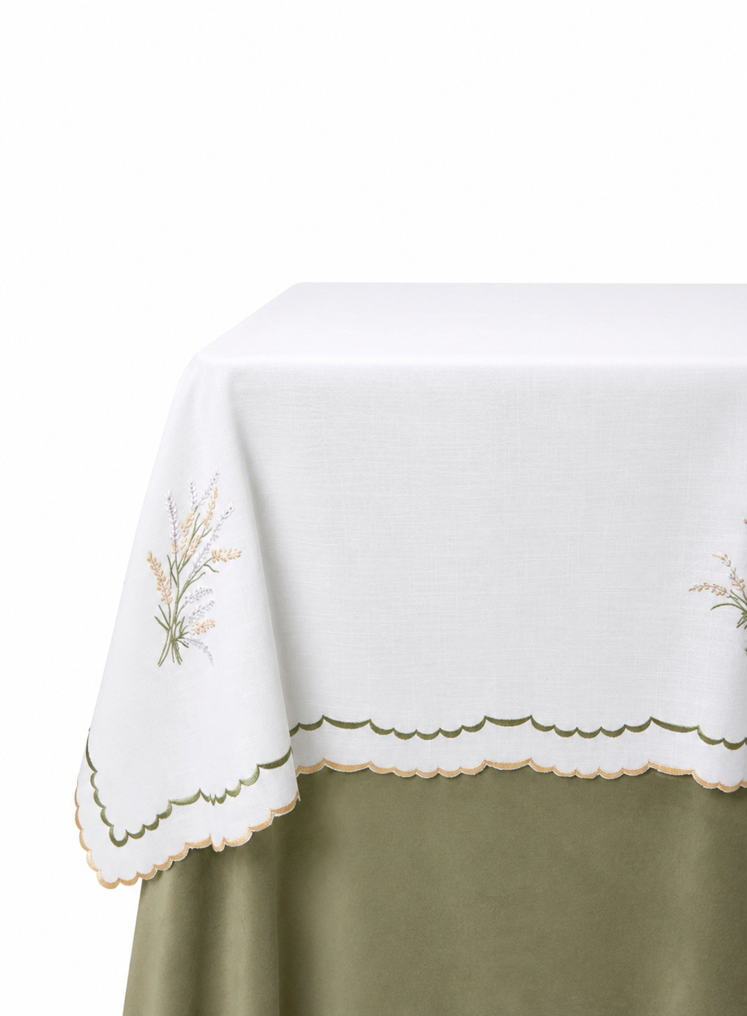 Astoria Butter/Sage Scalloped Topper