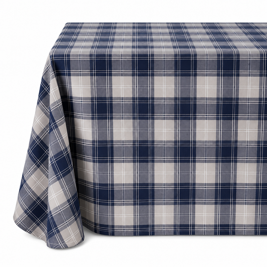Grey blue large plaid