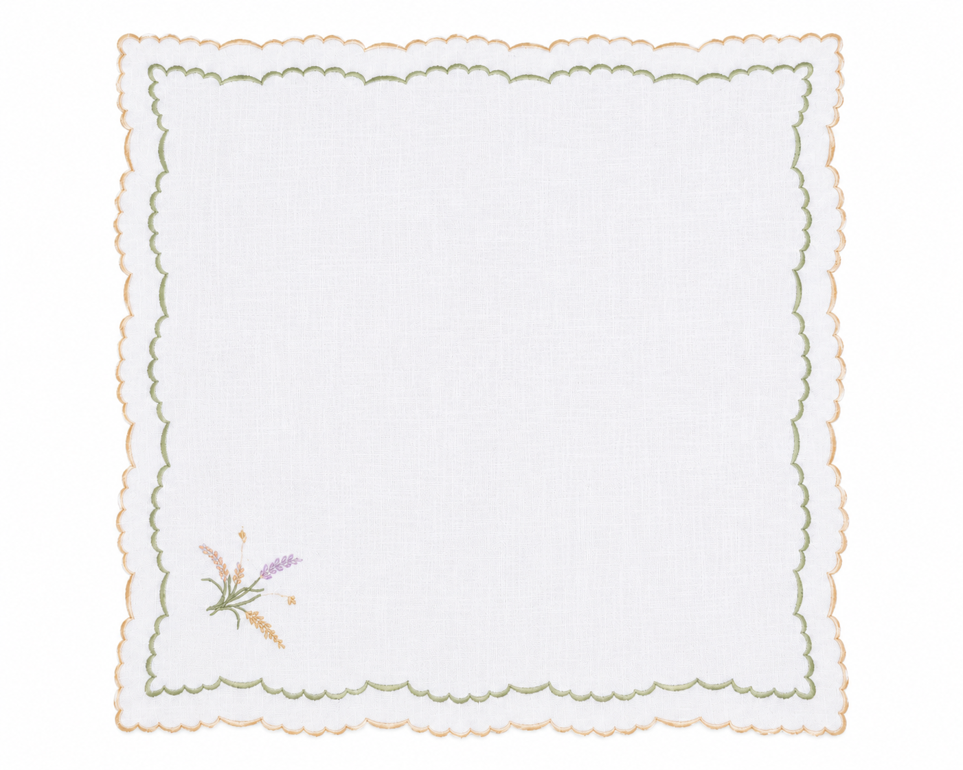 Astoria Butter/Sage Scalloped Napkin