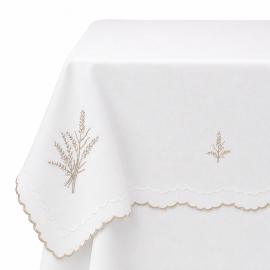 Astoria Beige/White Scalloped Topper