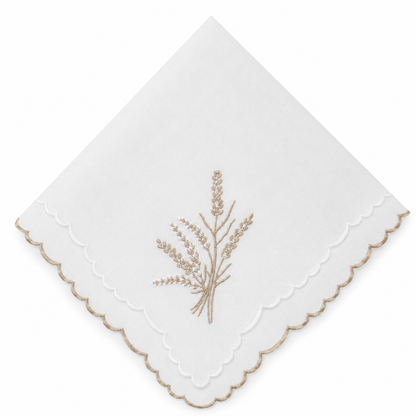 Astoria Beige/White Scalloped Napkin