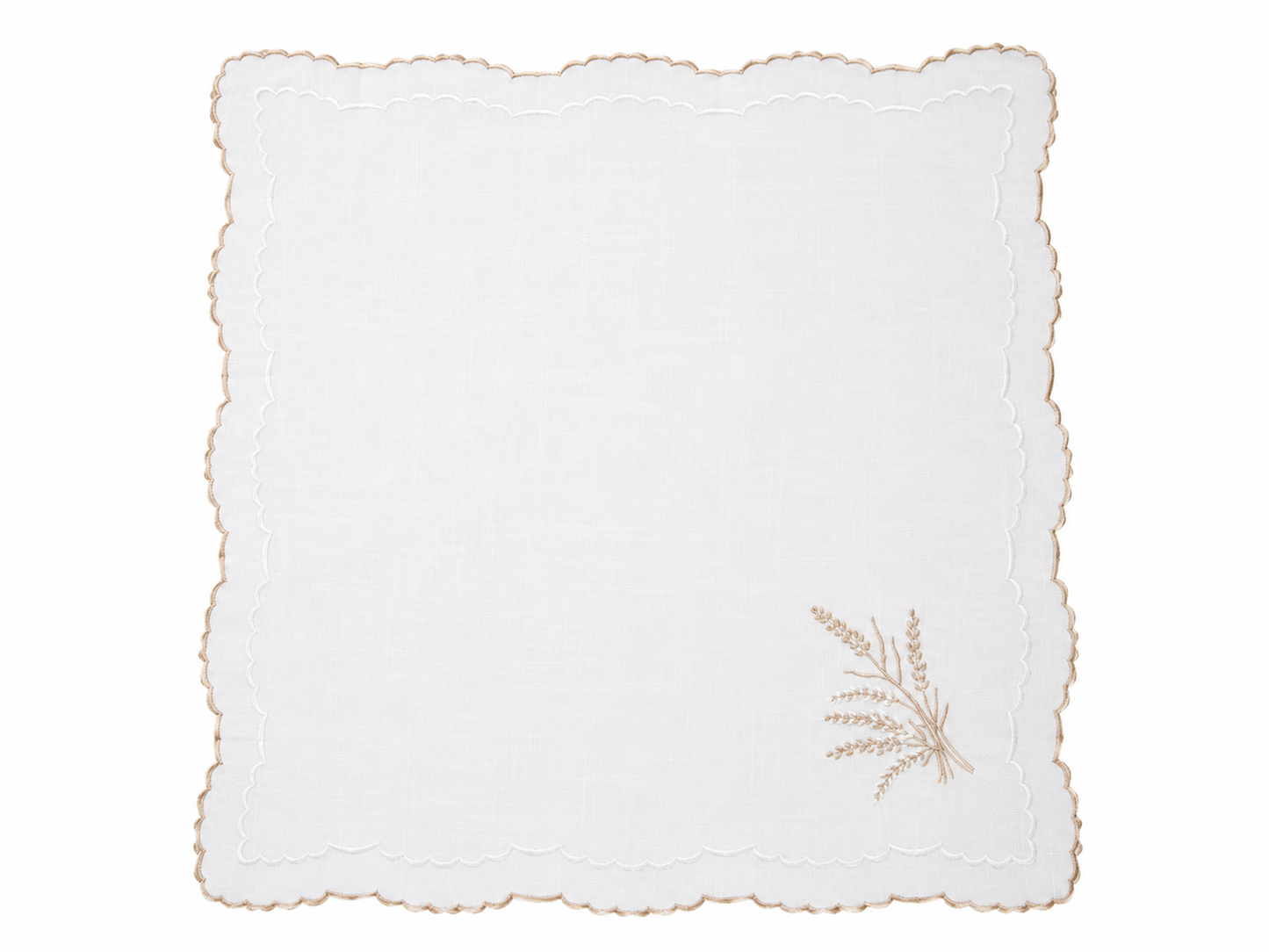 Astoria Beige/White Scalloped Napkin