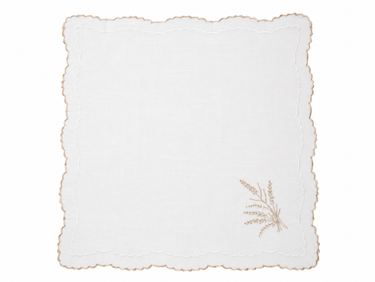 Astoria Beige/White Scalloped Napkin