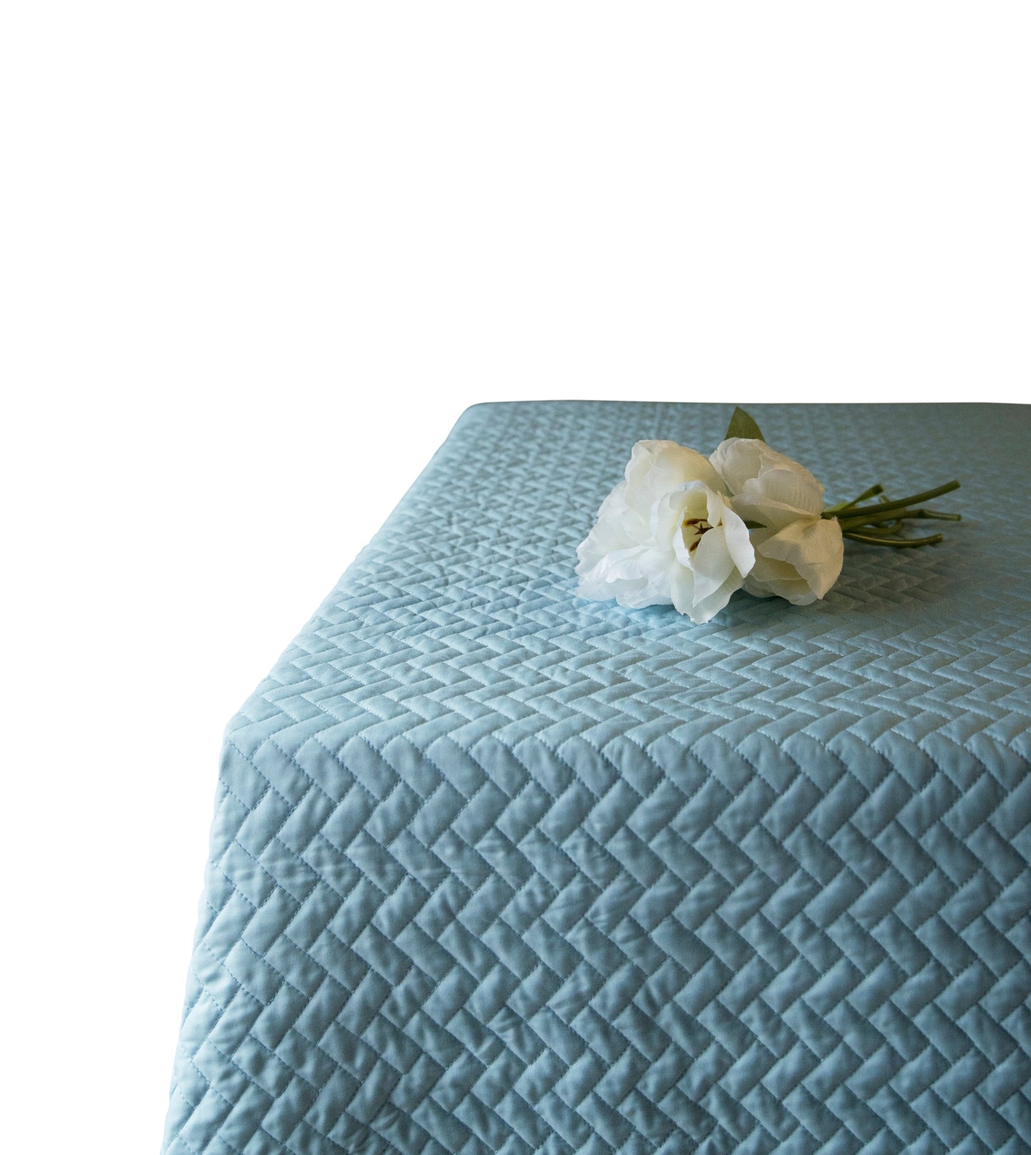 Soft blue Herringbone quilted